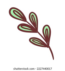 Herb isolated on white background.Doodle vector illustration