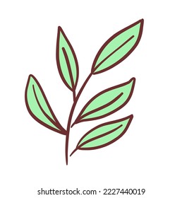 Herb isolated on white background.Doodle vector illustration