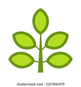 Symbol für Kräuterblätter einzeln auf weißem Hintergrund
