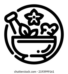 Diseño de vectores de icono de línea Herb y plantilla de ilustración