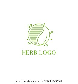 Herb Logo Design Vector Illustration