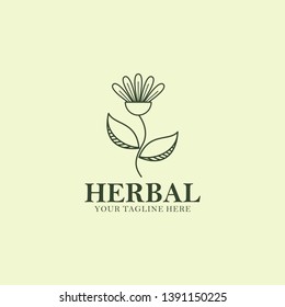 Herb Logo Design Vector Illustration