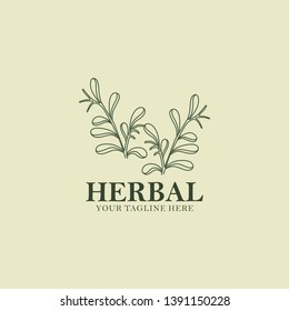 Herb Logo Design Vector Illustration
