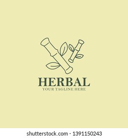 Herb Logo Design Vector Illustration