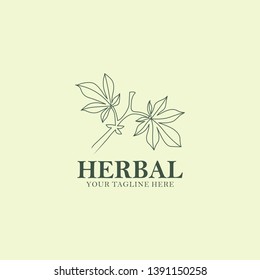 Herb Logo Design Vector Illustration