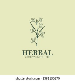 Herb Logo Design Vector Illustration
