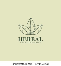 Herb Logo Design Vector Illustration