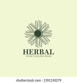 Herb Logo Design Vector Illustration