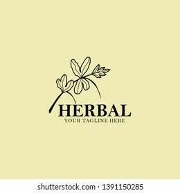 Herb Logo Design Vector Illustration