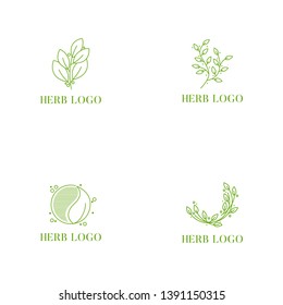 Herb Logo Design Vector Illustration