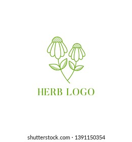 Herb Logo Design Vector Illustration