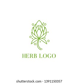 Herb Logo Design Vector Illustration