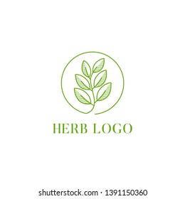 Herb Logo Design Vector Illustration