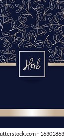 Herb logo packaging design vector eps 10