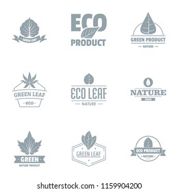 Herb logo set. Simple set of 9 herb vector logo for web isolated on white background