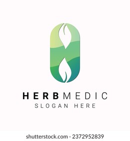 Herb Medic Logo Design Natural Healing Homeopathic Medicine