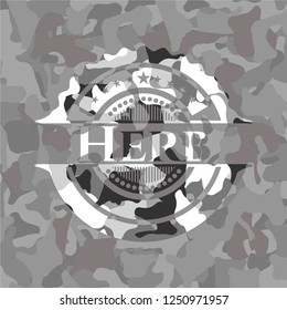 Herb on grey camo texture