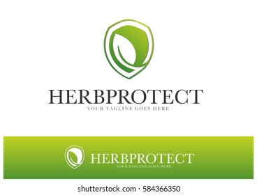 Herb Protect Logo Template Design Vector