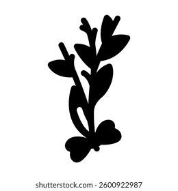 herb sprig sustainable beauty glyph icon vector. herb sprig sustainable beauty sign. isolated symbol illustration