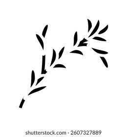 herb sprig sustainable beauty glyph icon vector. herb sprig sustainable beauty sign. isolated symbol illustration