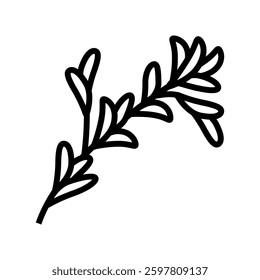 herb sprig sustainable beauty line icon vector. herb sprig sustainable beauty sign. isolated contour symbol black illustration
