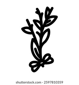 herb sprig sustainable beauty line icon vector. herb sprig sustainable beauty sign. isolated contour symbol black illustration