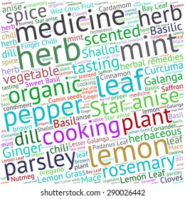 herb tag word cloud background