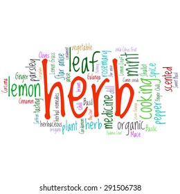 herb tag word cloud background