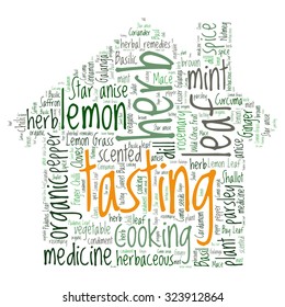 herb tag word cloud background
