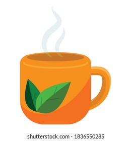 Icono de té hierba. Caricatura del ícono vector del té de hierba para el diseño web aislado en fondo blanco