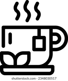 Herb Tea Line Icon - Single Icon, Vector 