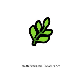 Herb vector icon on a white background. Crop plant. Herb, tree branch emoji illustration. Isolated branch vector emoticon