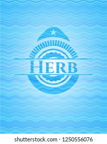 Herb water representation emblem.