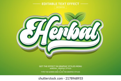 Herbal 3D editable text effect template