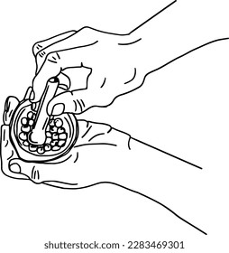 "Herbal Alchemy: Hand-Drawn Illustration of Grinding Ayurvedic Herbs"
"The Beauty of Herbal Medicine: A Sketch of Hand-Grinding Ayurvedic Herbs" Illustrated Hand-Sketched Mortar and Pestle.