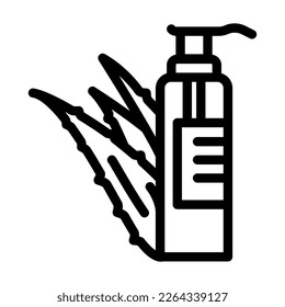 herbal aloe vera line icon vector. herbal aloe vera sign. isolated contour symbol black illustration