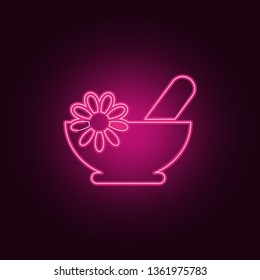 herbal bath black icon. Elements of SPA in neon style icons. Simple icon for websites, web design, mobile app, info graphics