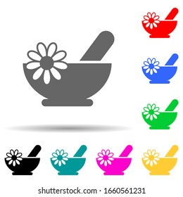 herbal bath black multi color style icon. Simple glyph, flat vector of spa icons for ui and ux, website or mobile application