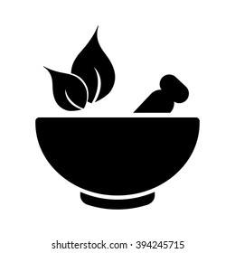 herbal bath black simple icon