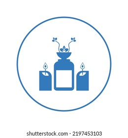 Herbal beauty candle therapy icon | Circle version icon |