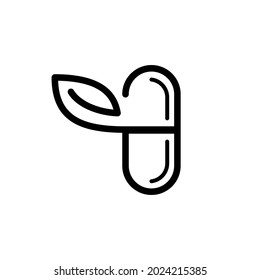 Kräuterkapselsymbol im Linienstil