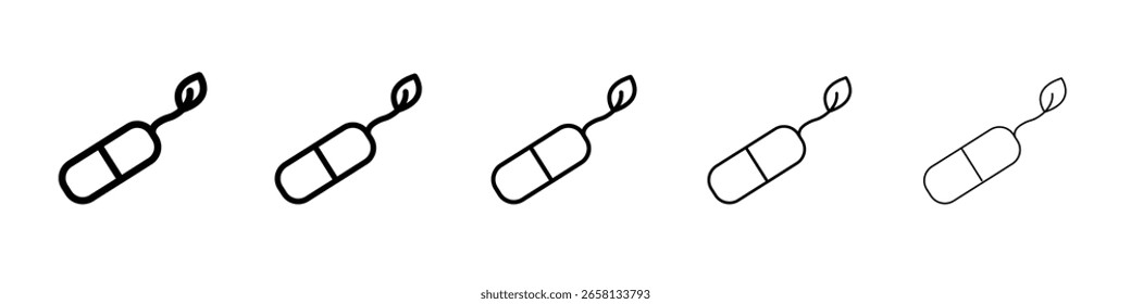 Ícone de cápsula de ervas ilustração plana logotipo conjunto