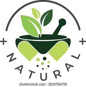 Herbal capsule logo design template