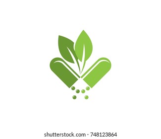 Herbal Capsule Logo Design Template