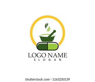 Herbal capsule logo vector template