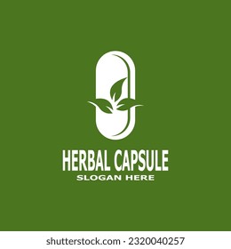 Herbal Capsule pharmacy logo vector illustration