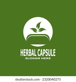 Herbal Capsule pharmacy logo vector illustration