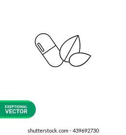 Herbal Capsule Pill Icon