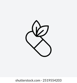 Herbal capsuleline vector icon. EPS 10