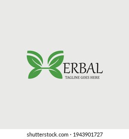 Herbal care logo. Letter H icon. Vector illustration